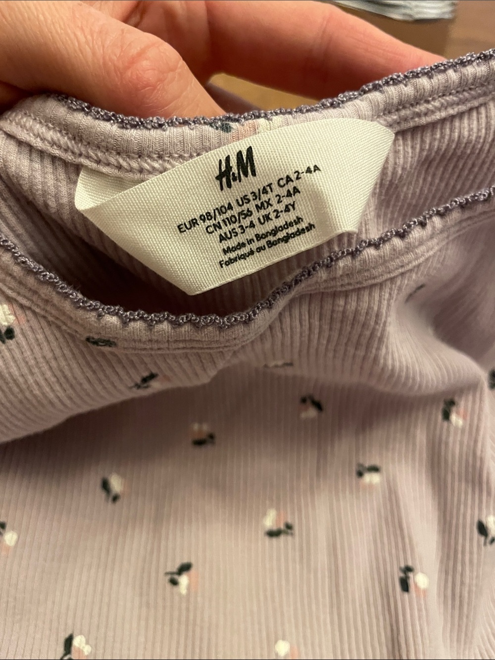 H&M Lilac Long-Sleeve Ruffle Shoulder Tee - Picture 2 of 3